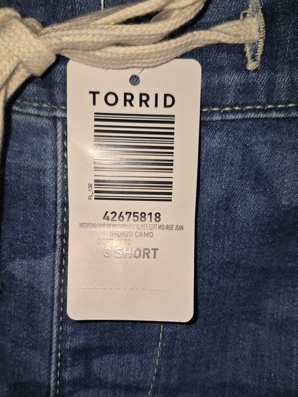 torrid indigo blue denim Jeans with drawstring